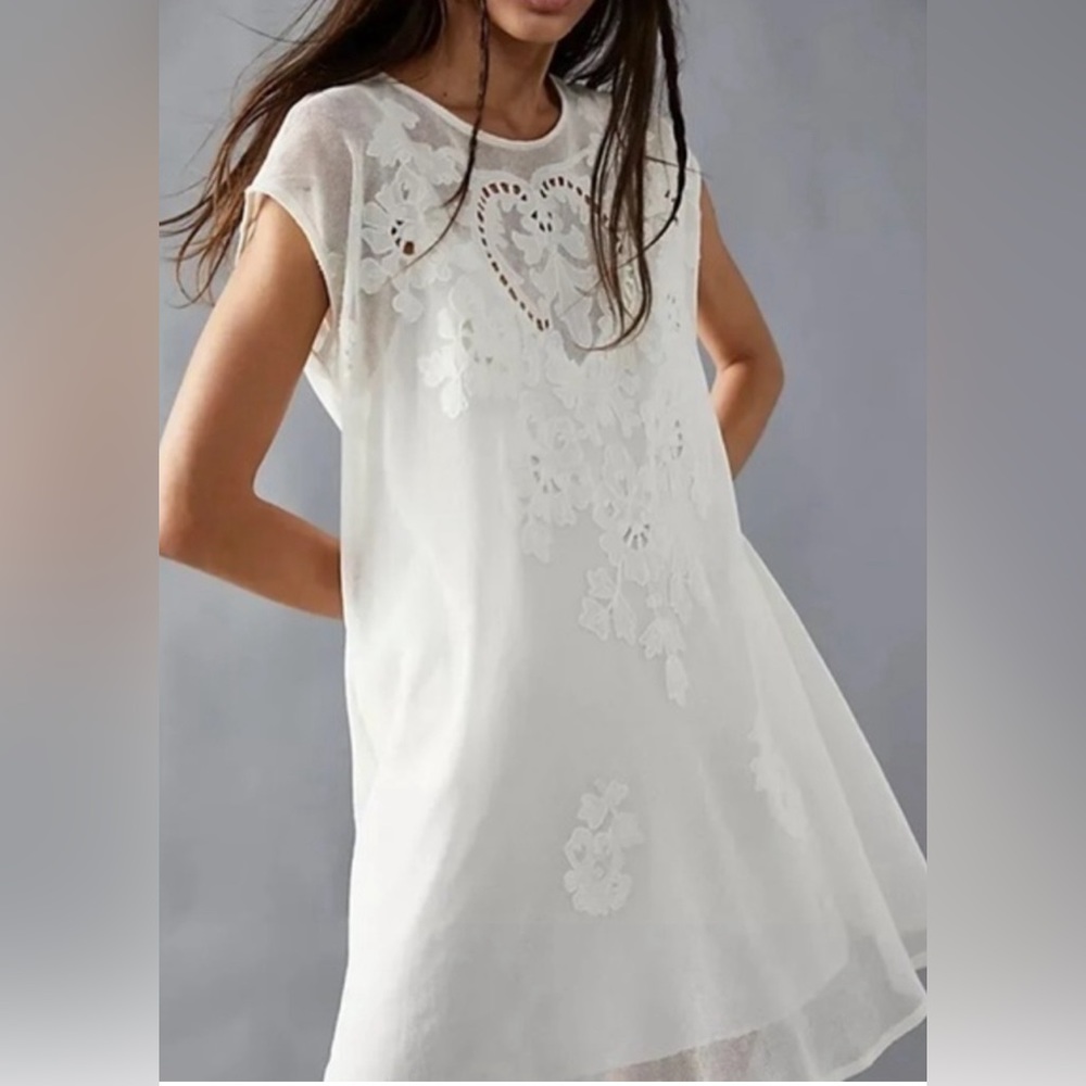 Free People Kelsey Mini Dress in Ivory ~ NWOT